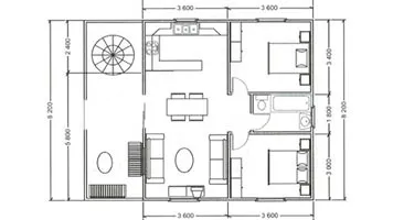 60 m² Log Cabin
