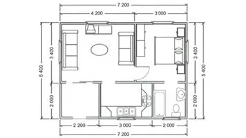 40 m² Overnight Lodge